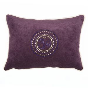 chakrakissen in Lila mit OM chakra symbol fuer das 7. chakra