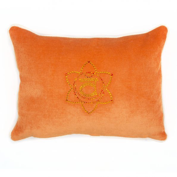 Chakra cushion orange with chakra symbol Svadhisthana