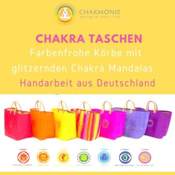 Chakra Koerbe mit Chakrasymbolen aus Strass