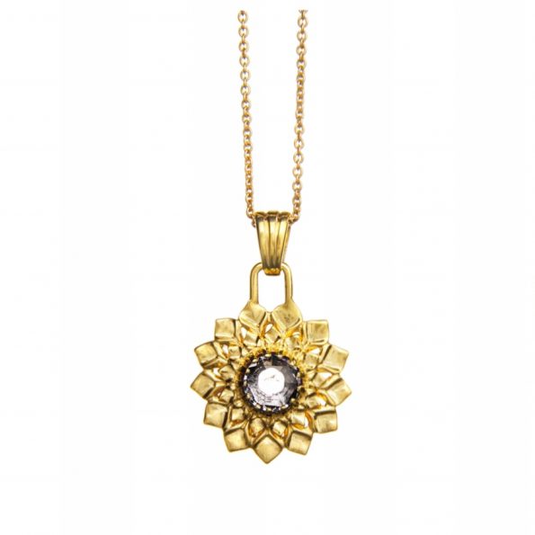 Chakra pendant OM crown chakra 18 carat gold-plated