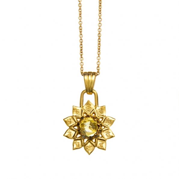 Chakra pendant Manipura solar plexus chakra 18 carat gold-plated