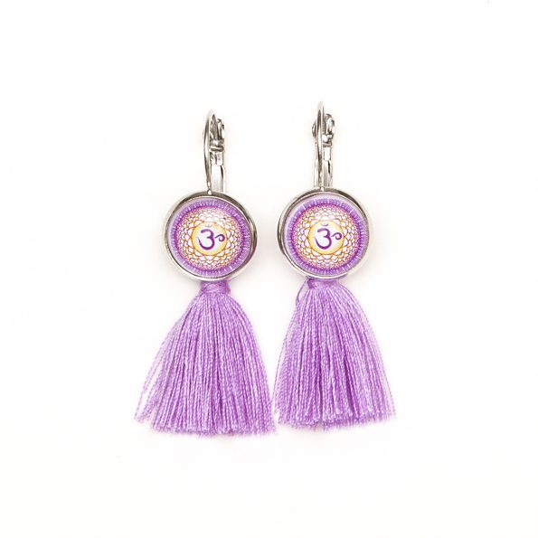 Chakra Ohrringe ScheitelChakra Symbol Chakra Schmuck OM Sahasrara