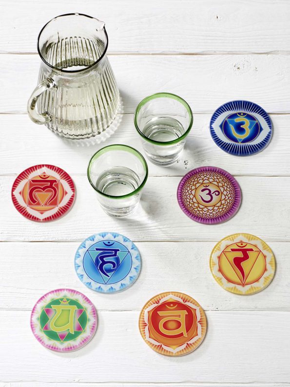 Chakra Untersetzer alle 7 Chakra Symbole