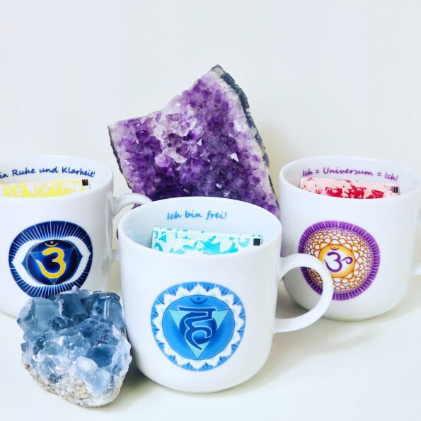 Chakra Tassen im 3er Set für die oberen 3 Chakren