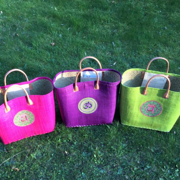 Colorful basket bags for chakra energy