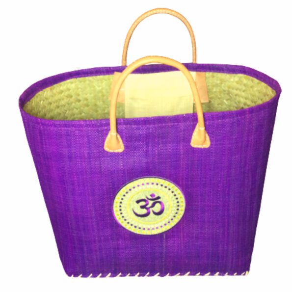 Chakra basket bag crown chakra OM in purple