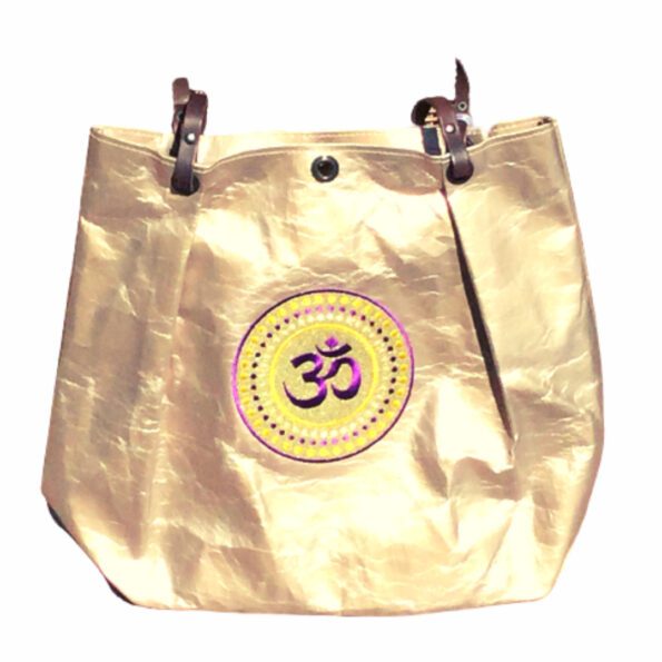 Shoulder bag vegan leather look in rose gold metallic for the crown chakra