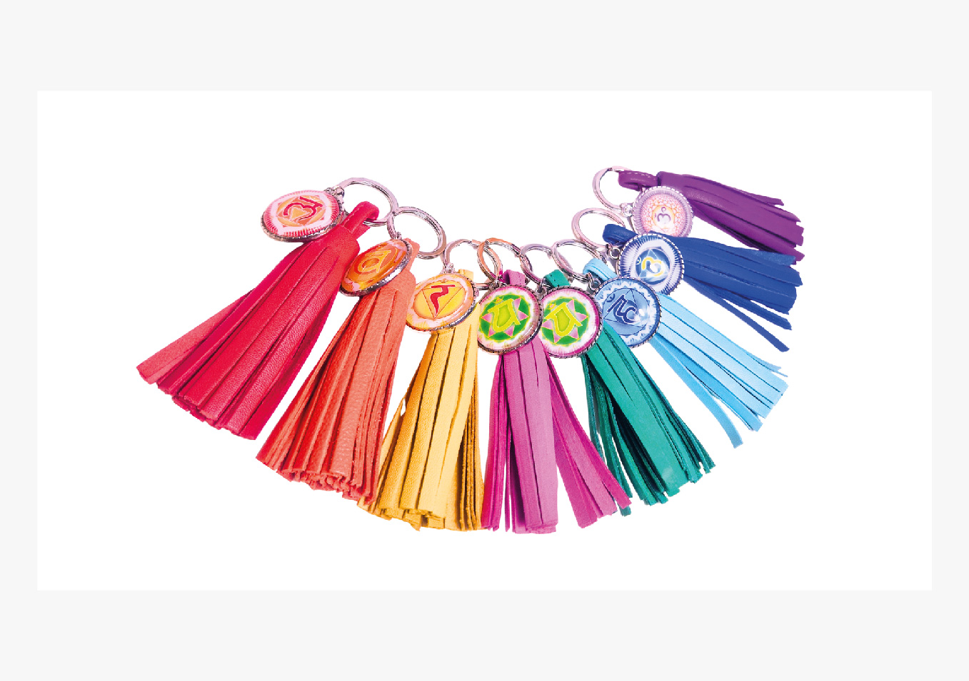 Chakra Schluesselanhaenger Schluesselanhaenger mit spirituellen Chakra Symbolen